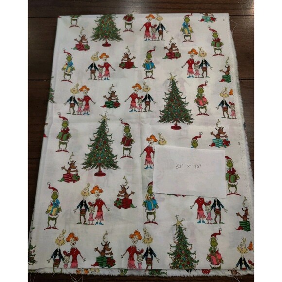 Lot Of 5 Dr. Seuss Fabric R. Kaufman Material Horton Cat In Hat Grinch - Picture 4 of 6